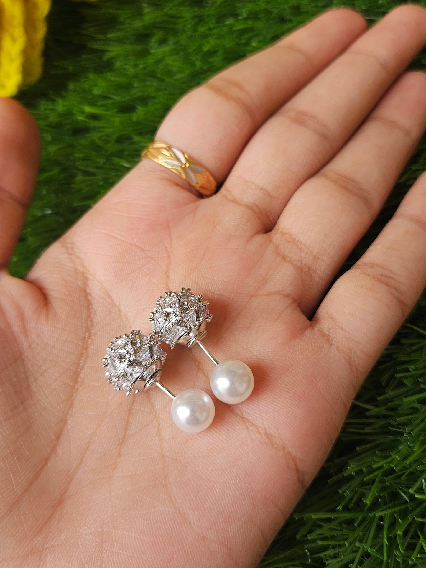 Stone and Pearl Studs (2-sided)
