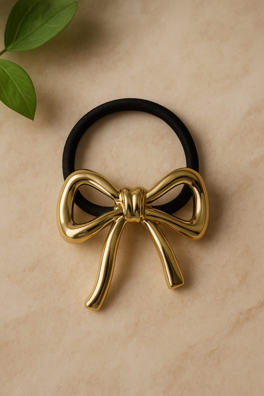 Metallic Hair Tie Bow