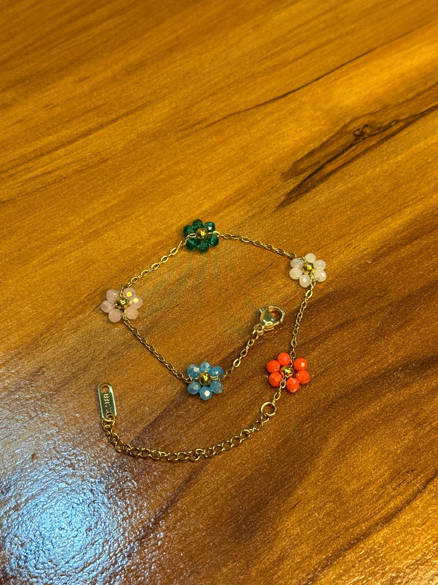 Pearl Flower Chain Bracelet (Multi-Colour)
