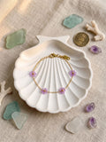 Pearl flower chain bracelet (purple)