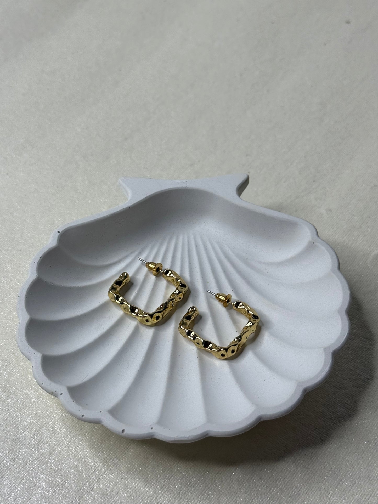 Wavy Golden Hoops
