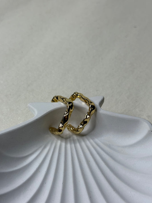 Wavy Golden Hoops