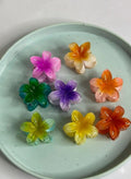 Mini glossy flower claw clip