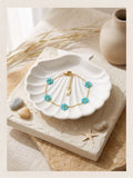 Pearl flower chain bracelet (blue)