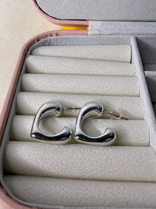 Crown Hoops (Silver)