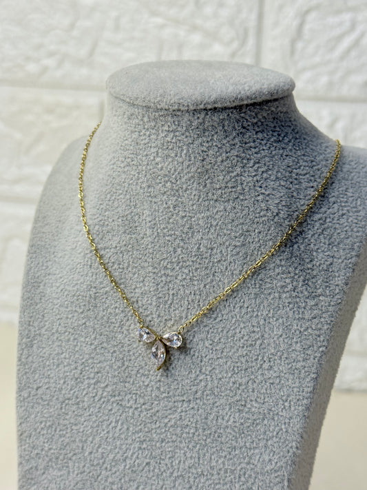 Crystal leaf pendent