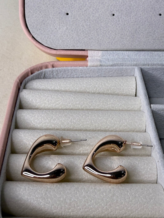 Crown Hoops (Rose Gold)