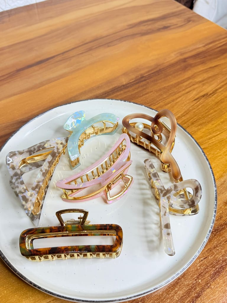 Mixed Shape Acrylic Hair Catchers Metallic