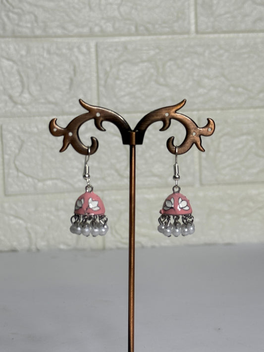 Meenakari Jhumka (Petal Pink)