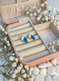 Dual leaf studs (blue)