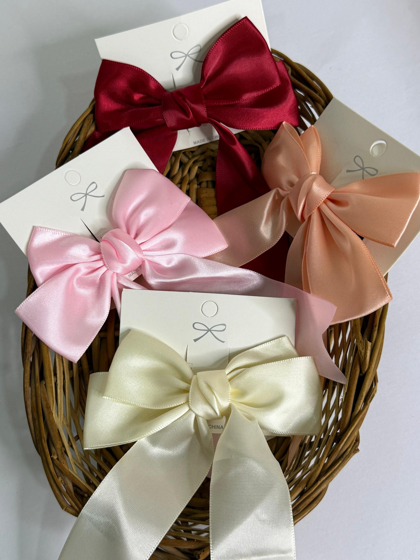 Satin Bow Clips